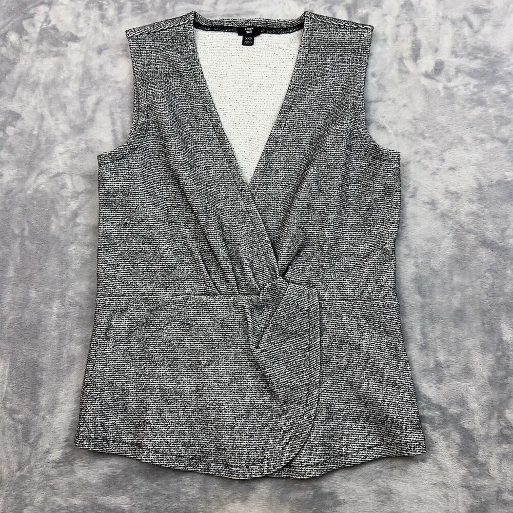 J.Crew 365 Blouse Women's Size XXS Gray Bouclé Twist Peplum Tank Top J7990
